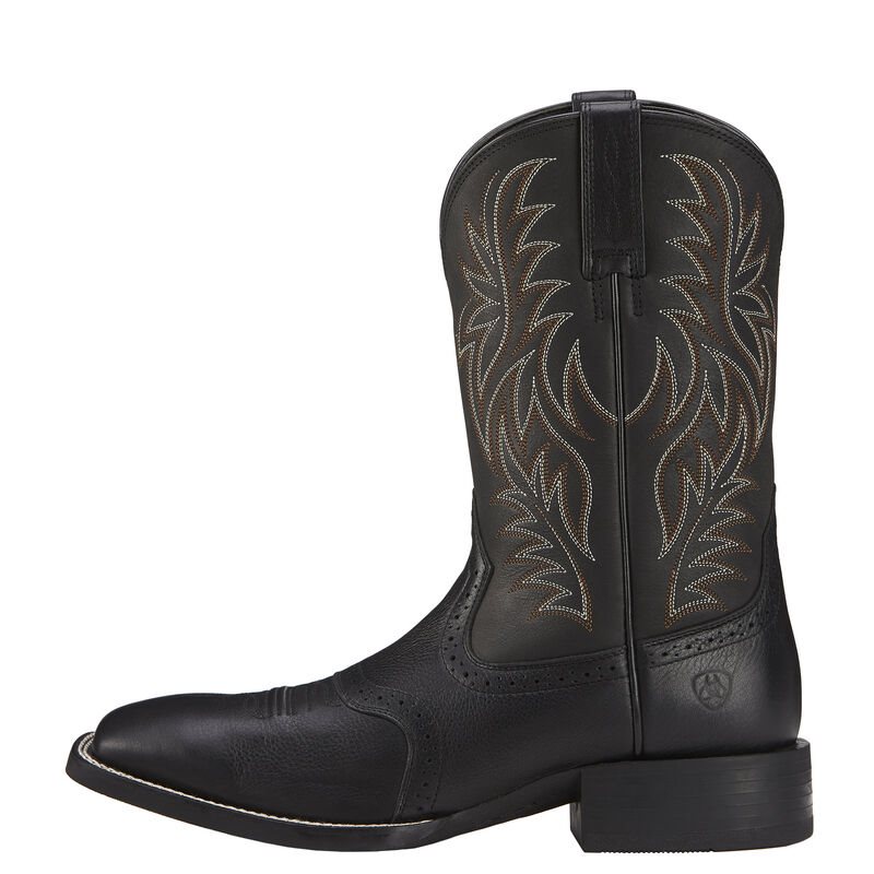 Ariat Western: Sport Wide Square Toe Botas Western Hombre - Negras (HJNQI5718)